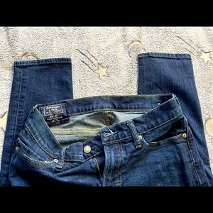 Abercrombie and Fitch Mens 28x30 super slim blue jeans gently used